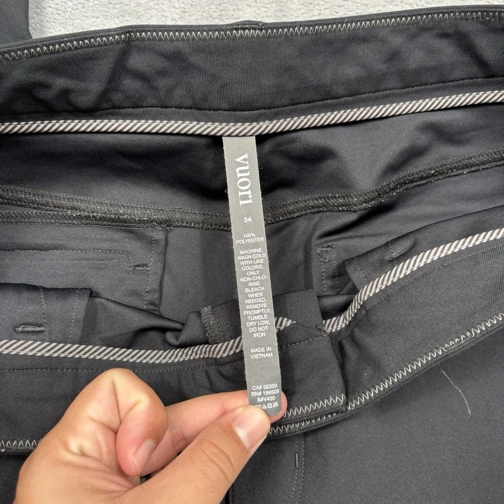 Vuori Meta Pants Mens 34x31 Black Performance Stretch Golf Travel V430